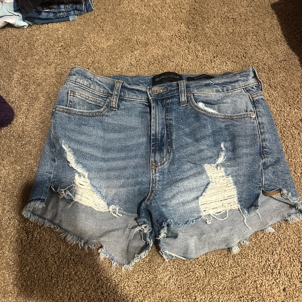 Kendall & Kylie Blue Distressed Jean Shorts